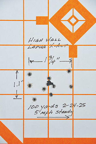 Lapua X-Act – 100 yards.